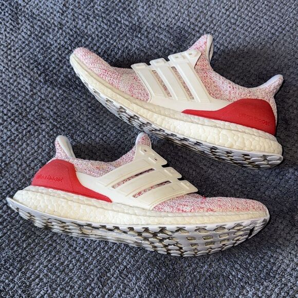 Adidas Ultraboost W Running Shoes Women’s 7.5 Cream Red Knit No Laces DB3209 - Picture 2 of 16
